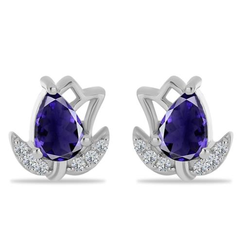 BUY 925 SILVER NATURAL IOLITE GEMSTONE EARRING